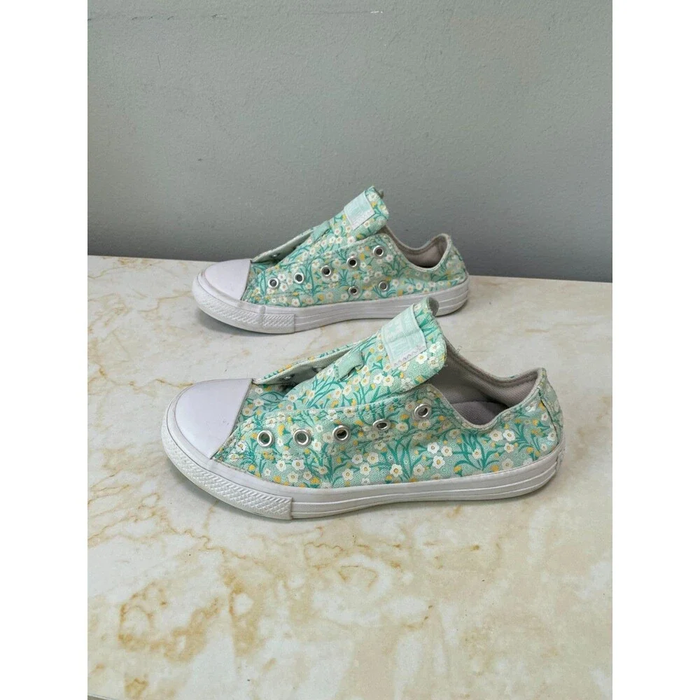 Converse Chuck Taylor All Star Floral Ox Ocean Mint/White/Topaz Gold Junior Sz 2